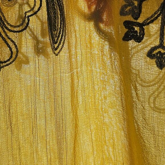 Three Bird Nest Mustard‎ Yellow Mustard Sheer Floral Boho Kimono One Size ? - Picture 8 of 8